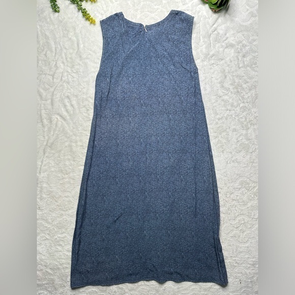 Eileen Fisher Dresses & Skirts - Eileen Fisher Sleeveless Patterned Midi Dress in Slate Blue Womens Large